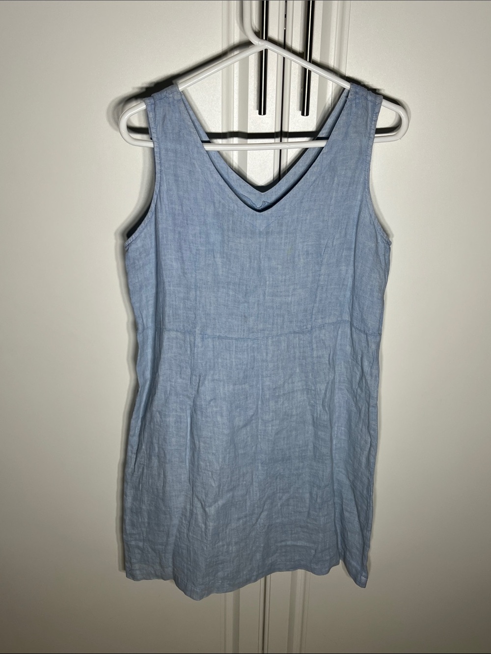 fresh produce Light Blue Linen Mini Dress